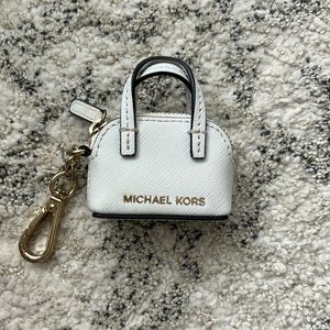 Michael Kors White Purse Keychain